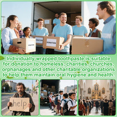 Travel toothpaste bulk ready for donation to charities