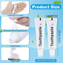 Individual 6g travel toothpaste tubes from the bulk pack