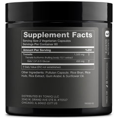Label showing Tremella 15:1 extract and 30% Beta Glucans