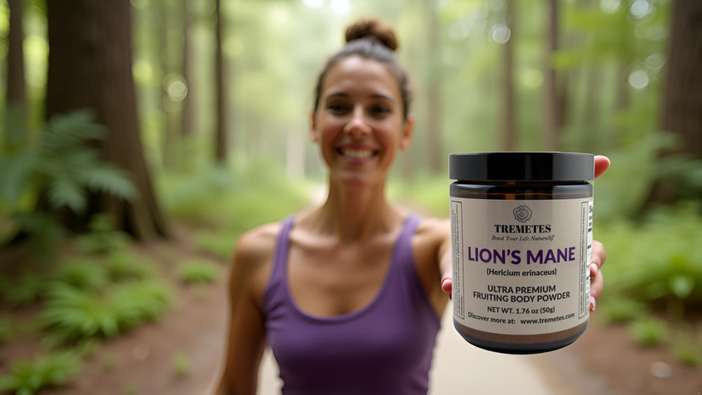 Back view of Tremetes Lion’s Mane Powder jar with label