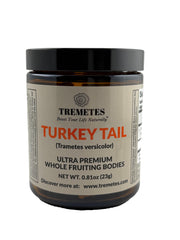 TREMETES Turkey Tail Mushroom in Amber Glass Jar (8oz)
