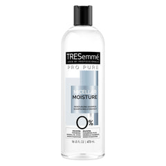 TRESemmé Pro Pure Micellar Moisture Shampoo bottle close-up highlighting hydration