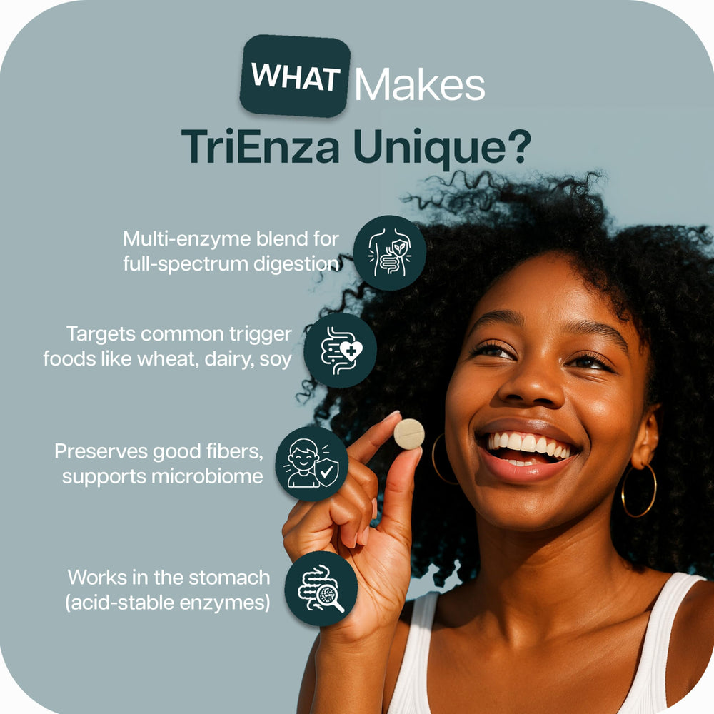 Back label of TriEnza bottle with ingredients