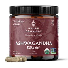 TRIBE ORGANICS Ashwagandha KSM-66 root powder bottle