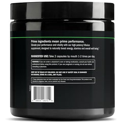 Tribulus terrestris 1300mg bottle label close-up
