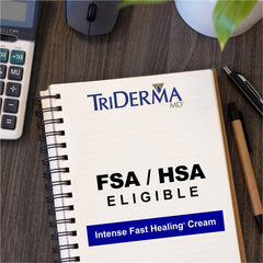 TriDerma MD Intense Fast Healing Cream showing potential redness relief use