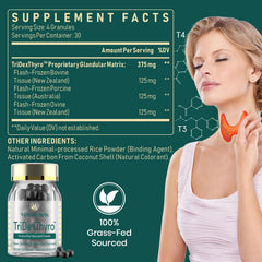 Bottle displaying 120 capsules of TriDexThyro