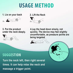 Pillow positioned under neck and shoulders for muscle relaxation