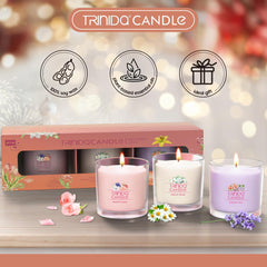 Soft floral notes of carnation and lily in a scented candle