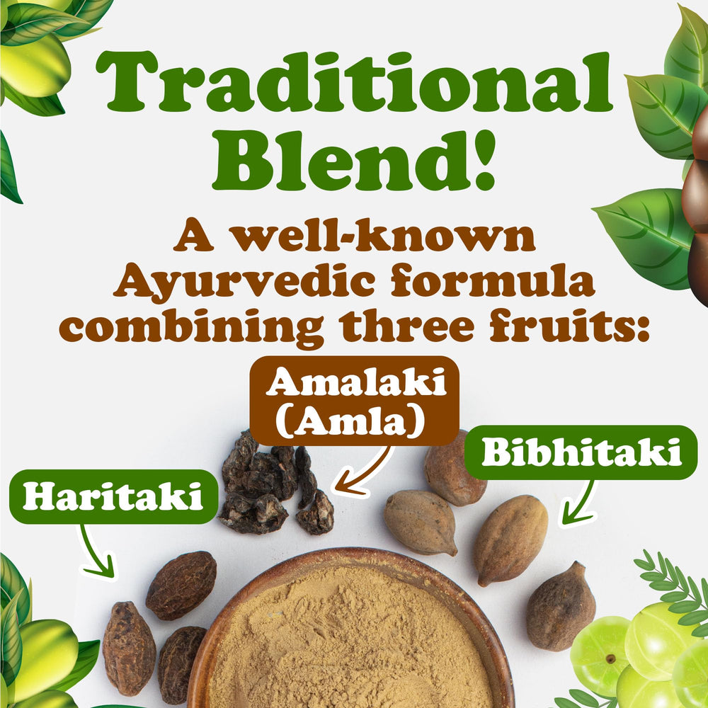 Earthy and tart flavor profile of Triphala powder