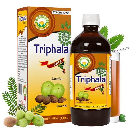 Basic Ayurveda Triphala Juice bottle with front label