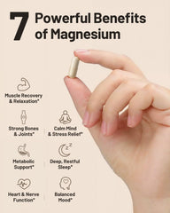 Close-up of chelated magnesium forms: glycinate, malate, citrate