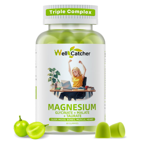 Bottle of Triple Magnesium Complex Gummies for sleep, mood and bone health