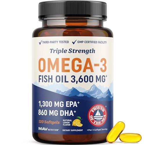 Triple-strength DHA Omega-3 3600mg per serving bottle