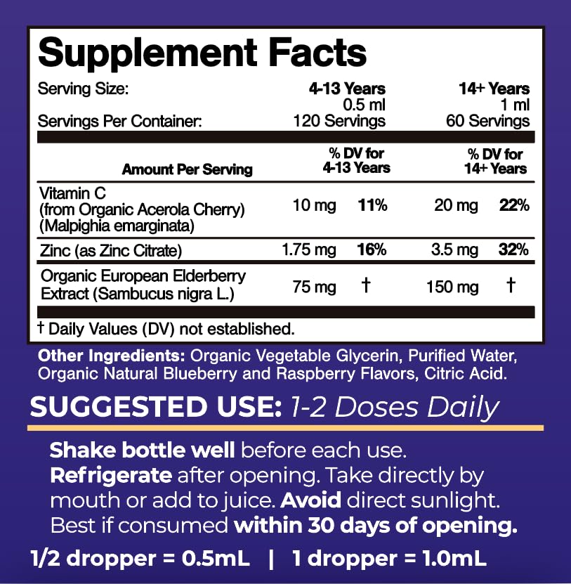 Close-up of the dropper dispensing vitamin drops
