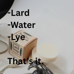 Trout Creek Soaps lard and water ingredients highlight simple formula