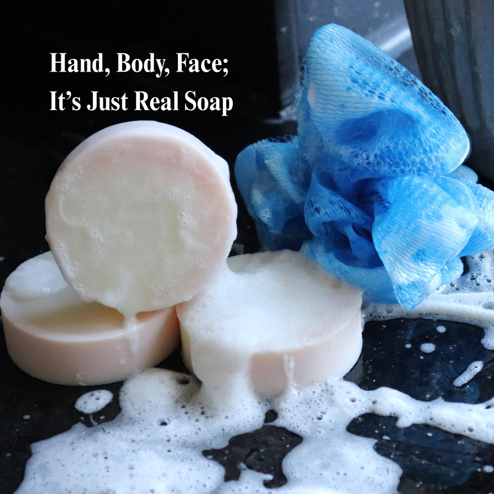 Trout Creek Soaps traditional lard soap texture reveals rustic, durable bar