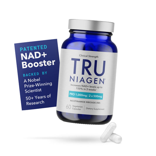 Front view of TRU NIAGEN PRO bottle