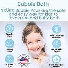 Tub filled with rich bubbles from Bubble Podz