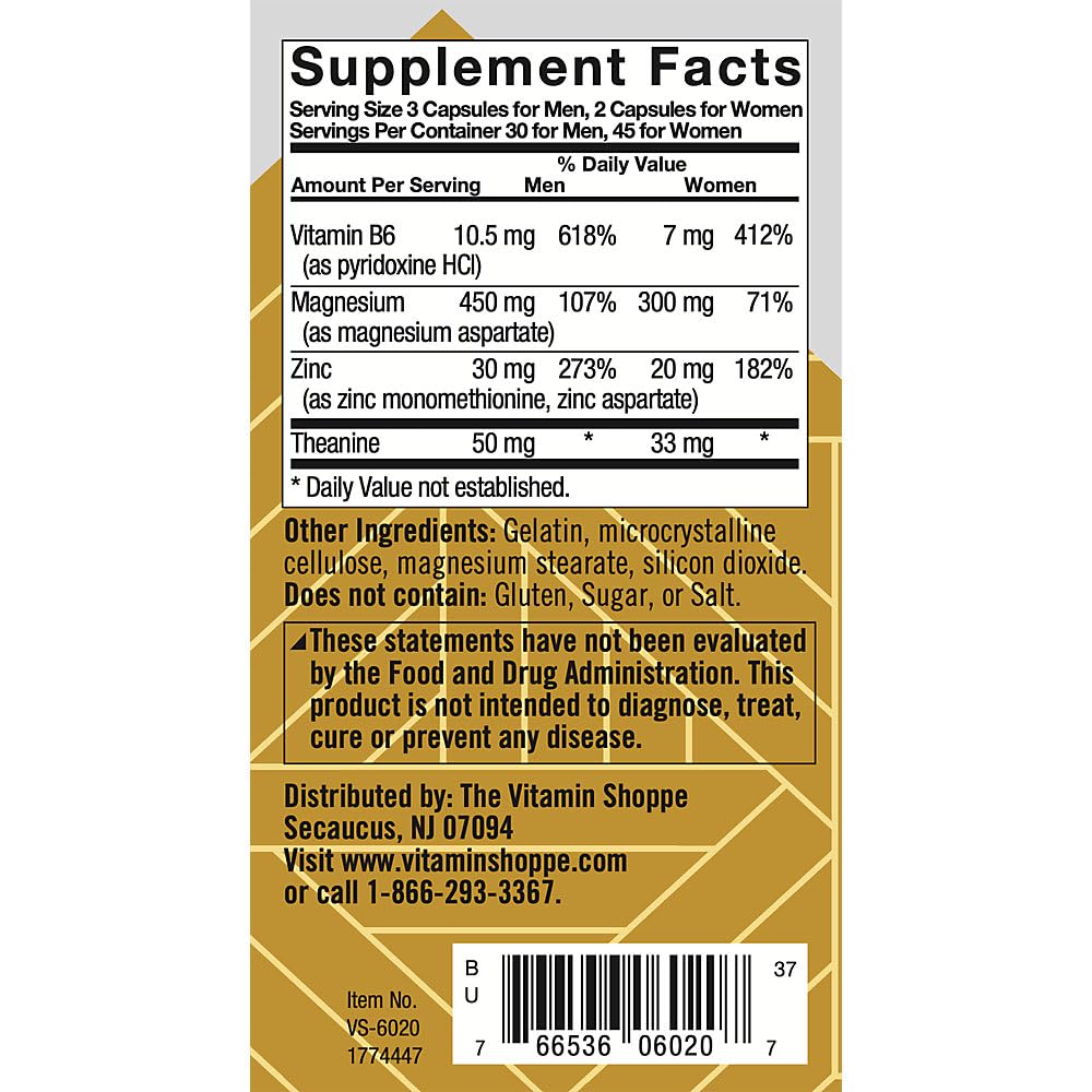Product label for True Athlete ZMA with Theanine