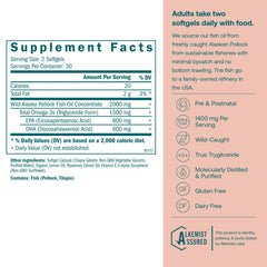 Bottle with True Grace Prenatal DHA label