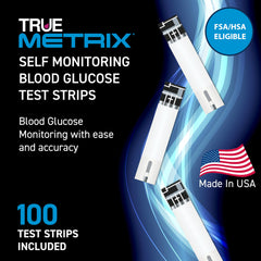 TRUE METRIX meter display shows a quick reading for daily management.