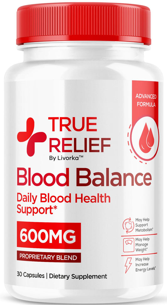 Front view of True Relief Capsules bottle