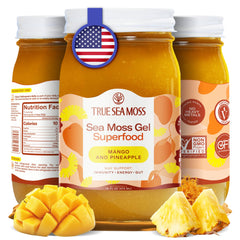 TrueSeaMoss Mango Pineapple Sea Moss Gel packaging
