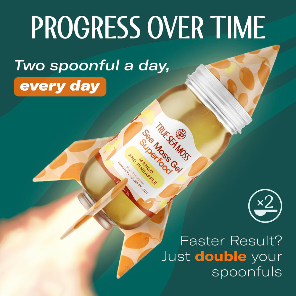 Sea moss gel used in smoothie with fruits