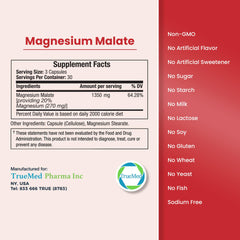 Vegan and Non-GMO ingredients icons for TrueMed Magnesium Malate