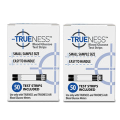 TRUENESS Blood Glucose Test Strips pack shot for easy at-home monitoring.