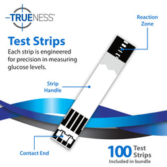 TRUENESS test strips compatible with TRUENESS meters for reliable tracking.