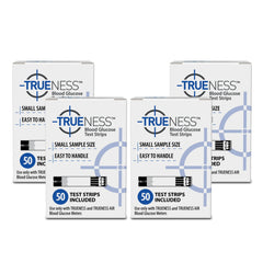 TRUENESS blood glucose test strips packaged 50-count for convenient home testing and monitoring