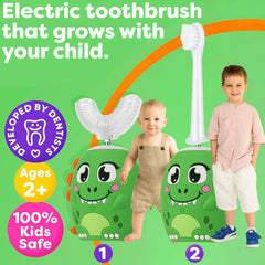 Product packaging featuring green dinosaur design