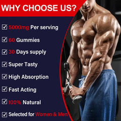 Label highlighting 5000mg creatine per serving