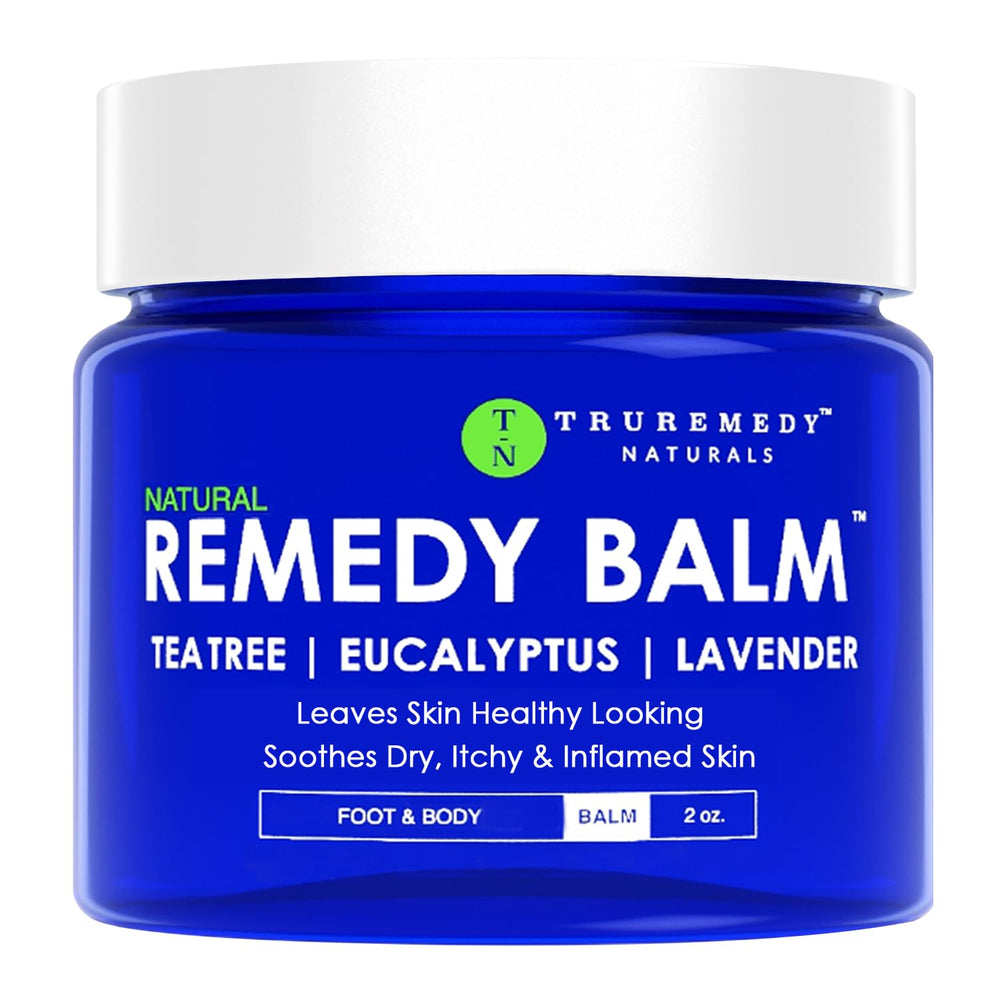 Truremedy Naturals Remedy Balm tea tree oil bottle for dry skin relief