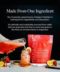 Truvani collagen peptides blended into smoothie for easy daily use