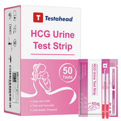 Home-use setup showing the test strips and accompanying items