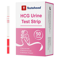 Packaging of T TESTAHEAD Pregnancy Test Strips 50-count