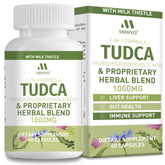 Front view of TUDCA Supplement 1000mg bottle