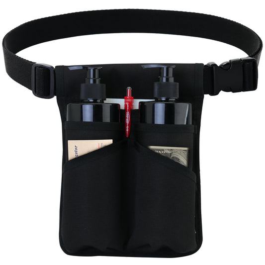 Front view of Tuhaoge massage bottle bag in black