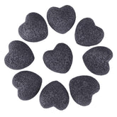 TUMBEELLUWA heart diffuser stones pack of 10 in black, portable aromatherapy for on-the-go calm.