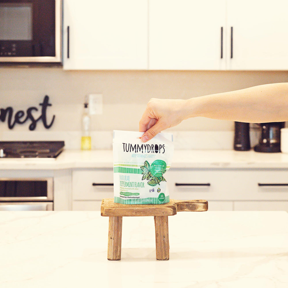 Tummydrops individually wrapped lozenges for easy on-the-go relief.