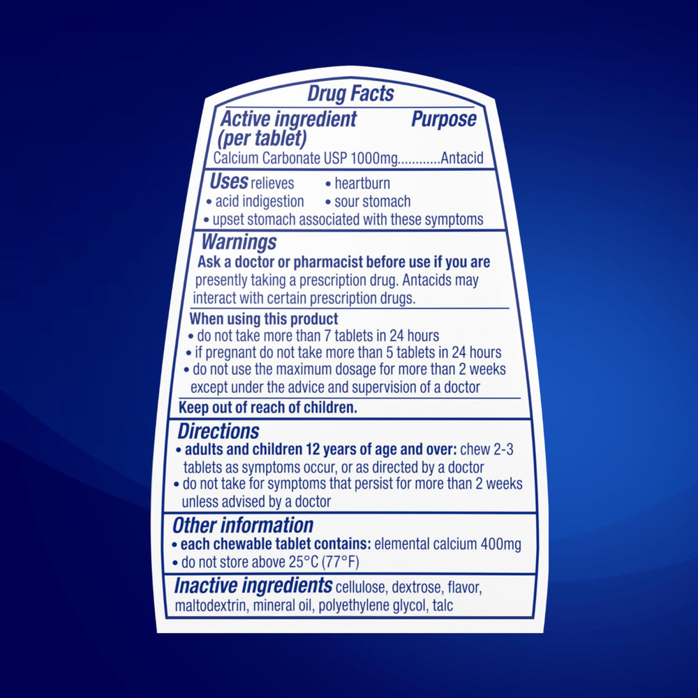 TUMS Ultra Strength portable bottle shown for on-the-go use.