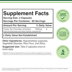 Immune system support from Coriolus versicolor in a USA-encapsulated turkey tail supplement