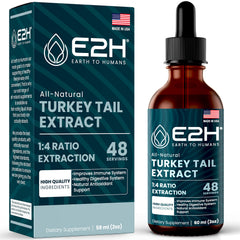 Turkey Tail Mushroom Extract bottle with 2 oz size by E2H