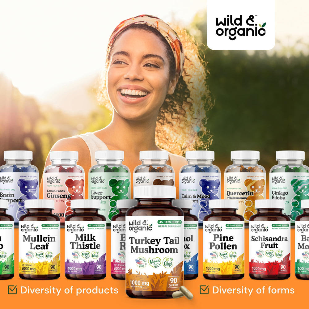 Turkey tail mushroom mycelium immune support supplement