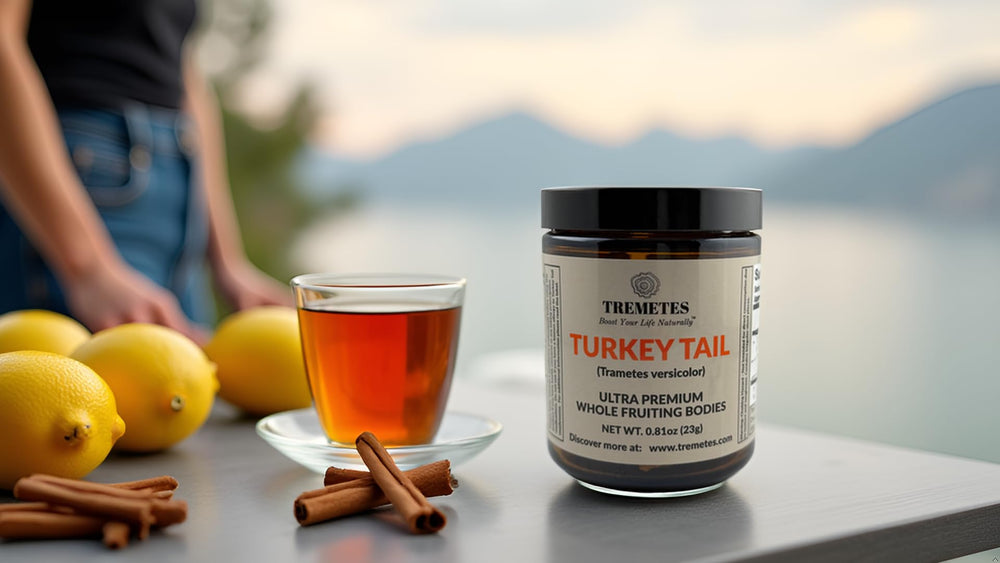 Turkey Tail mushroom tea brew-ready image for tea