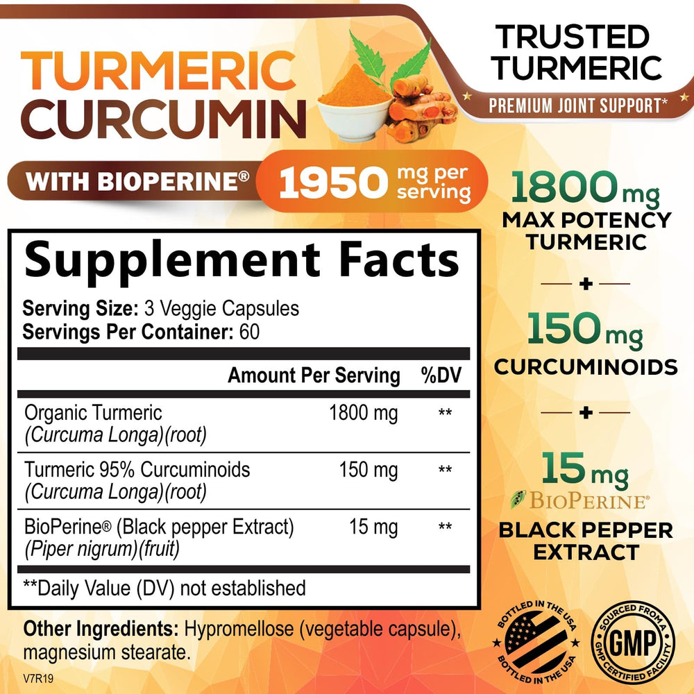 Label close-up showing 95% curcuminoids