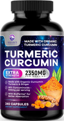 Turmeric Curcumin 2350mg with Ginger and BioPerine bottle front